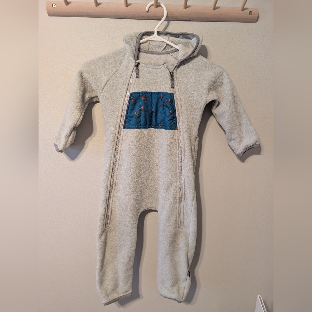 MEC Cream and Blue Kids Hooded One Piece